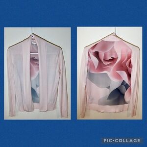 Ted Baker London Open Cardigan with Floral Back